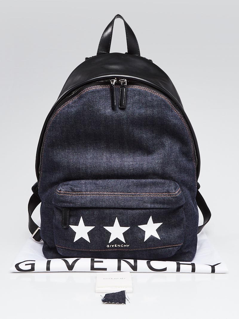 Givenchy Blue Denim and Leather Star Backpack Bag Yoogi s Closet