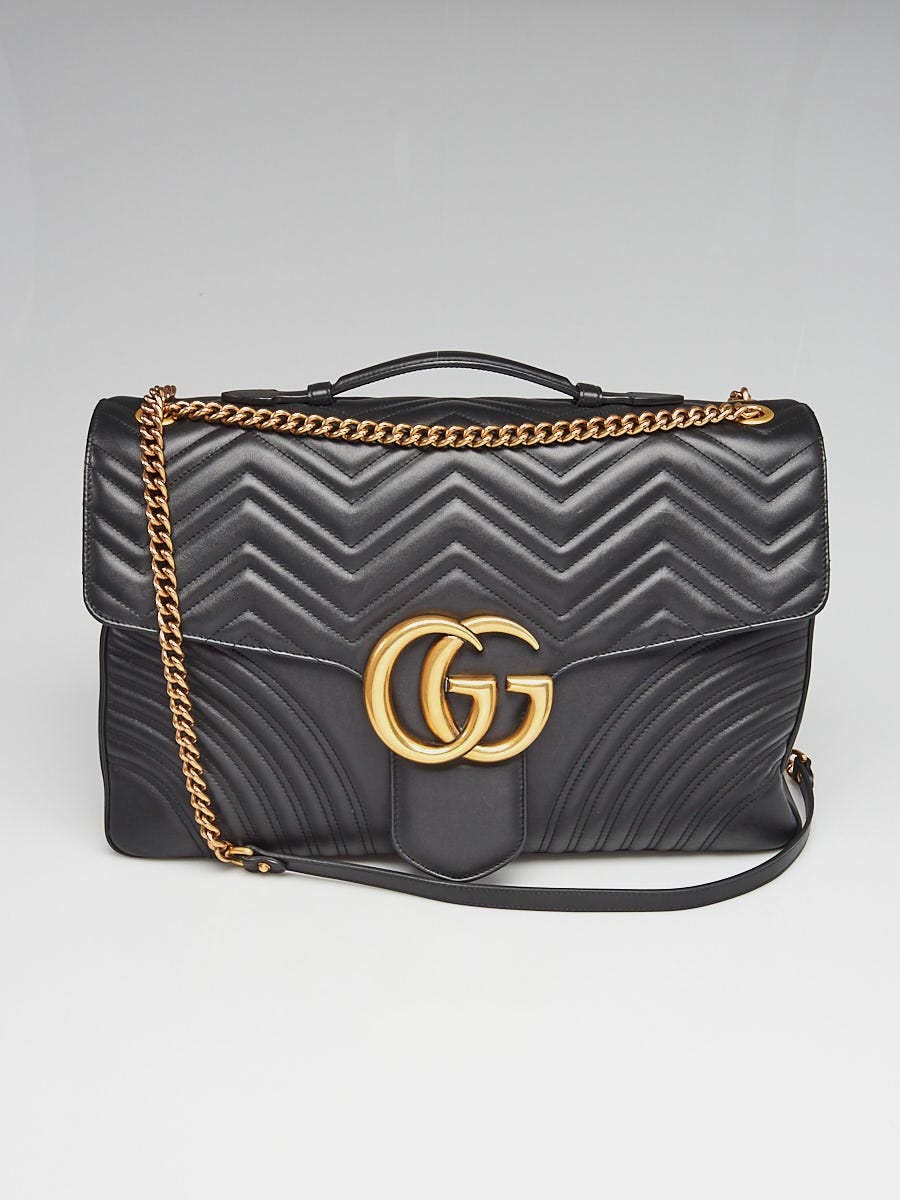 Gucci Black Quilted Leather Marmont Maxi Shoulder Bag Yoogi s Closet