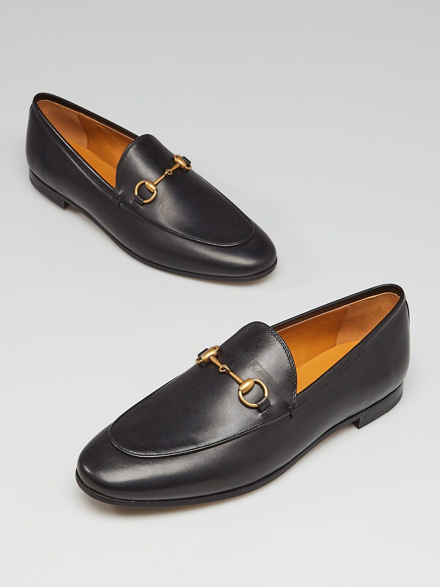 Black Shiny Leather Gucci Jordaan Loafer