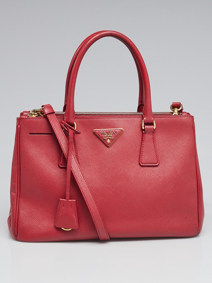 Authentic Prada Saffiano Lux Tote Bag Handbag Red