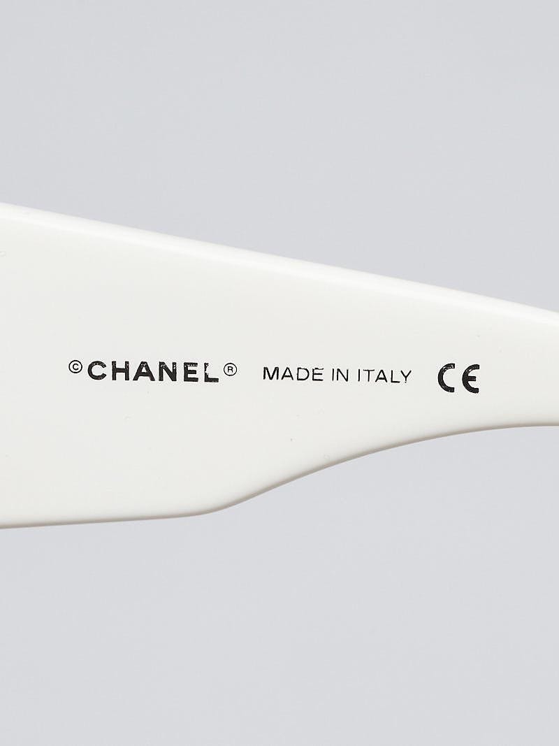 Chanel White Frame Mother of Pearl CC Logo Sunglasses- 5076-H