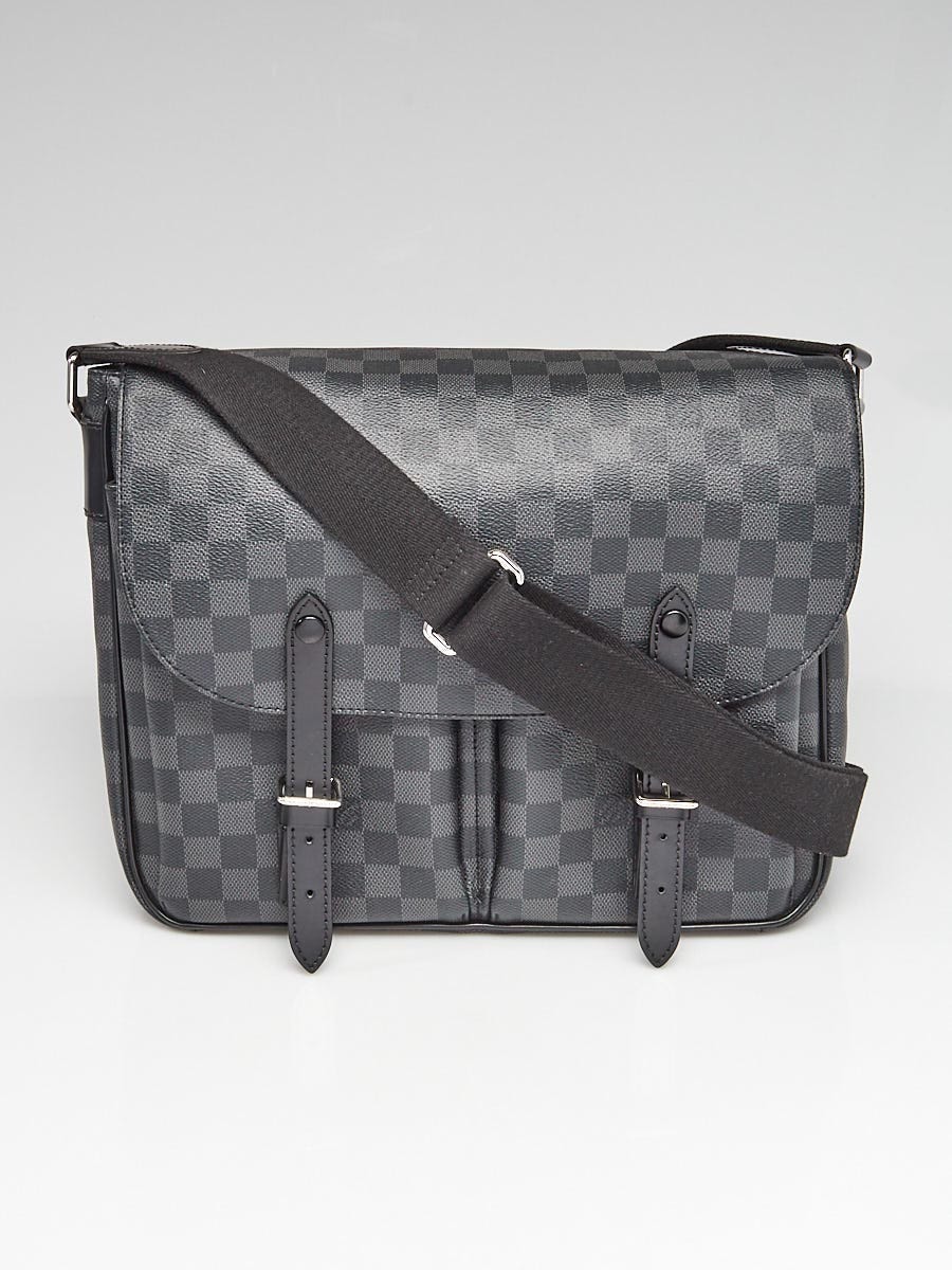 Authentic Louis Vuitton Damier Graphite coated canvas with silver