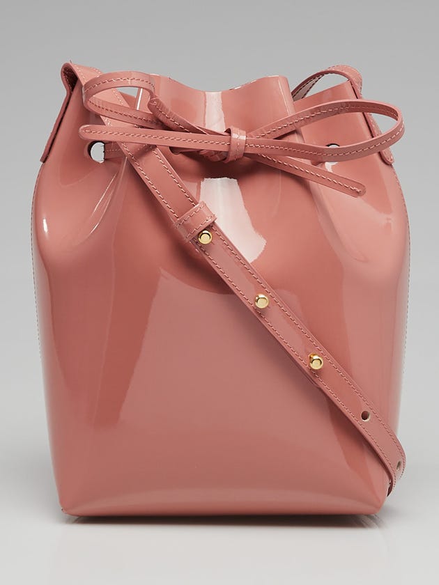 Mansur Gavriel Blush Patent Leather Mini Bucket Bag