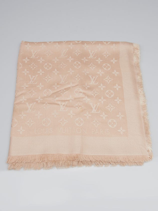 Louis Vuitton Beige Monogram Silk/Wool Shawl Scarf