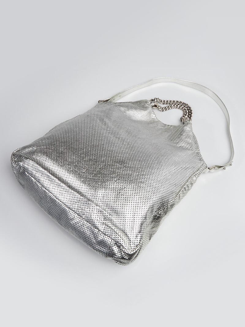 Chanel Silver Perforated Leather Rodeo Drive XL Tote Bag | Yoogi's