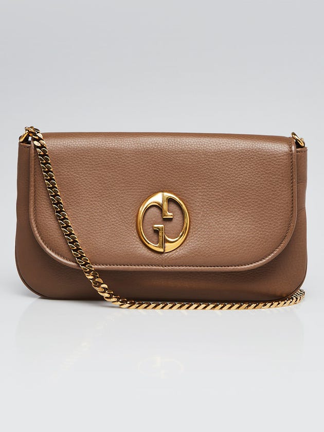 Gucci Brown Leather 1973 Bucharest Exclusive Chain Shoulder Bag
