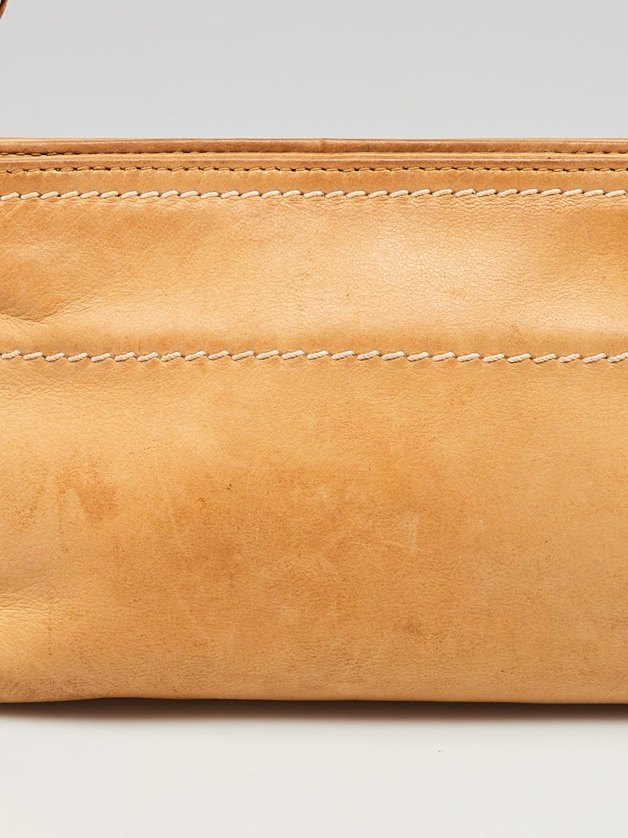 Chanel Beige Lambskin Leather LAX Pochette Clutch Bag | Yoogi's Closet