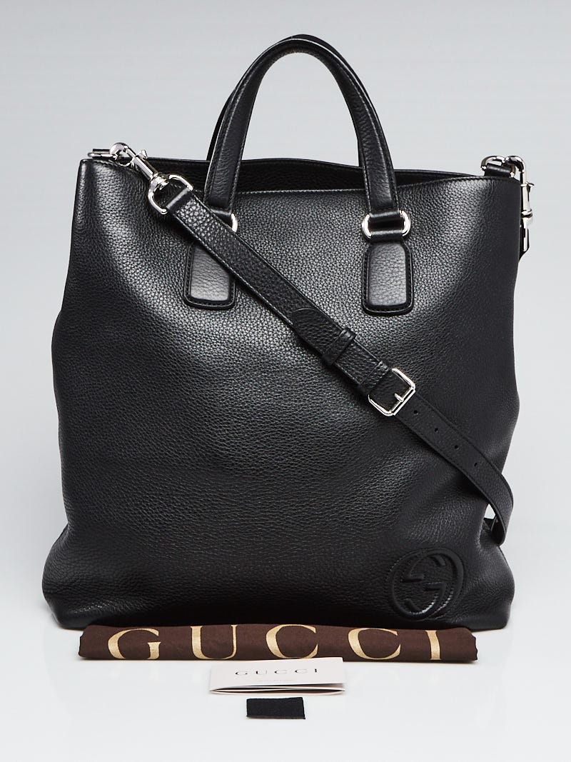 Gucci Black Pebbled Leather Soho Open Tote Bag | Yoogi's Closet
