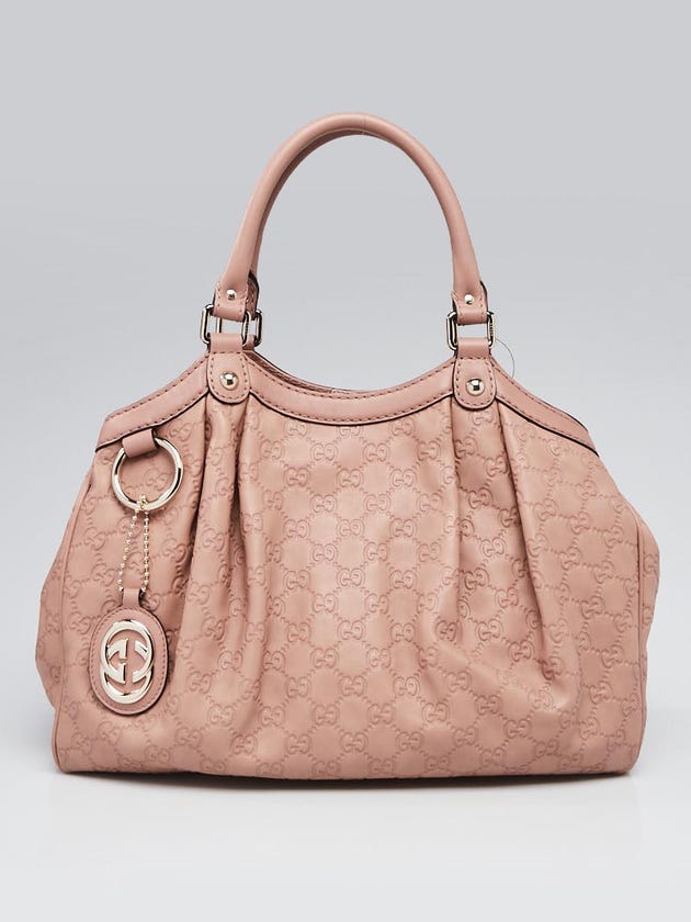 Gucci Pale Pink Guccissima Leather Medium Sukey Tote Bag