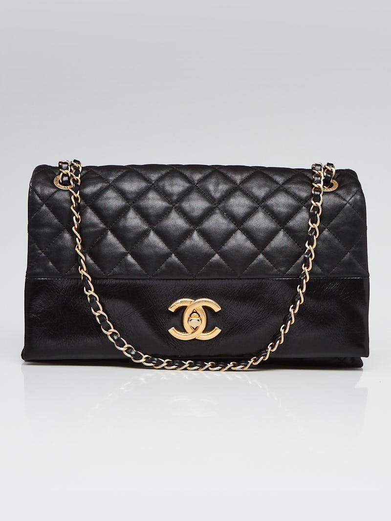 Chanel Black Quilted Leather Soft Elegance Jumbo Flap Bag