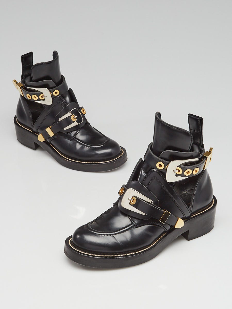 Balenciaga Black Brushed Ceinture Ankle Boots Size 6.5/37 Yoogi's Closet