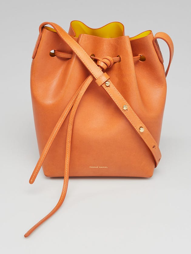 Mansur Gavriel Cammello/Sun Vegetable Tanned Leather Mini Bucket Bag