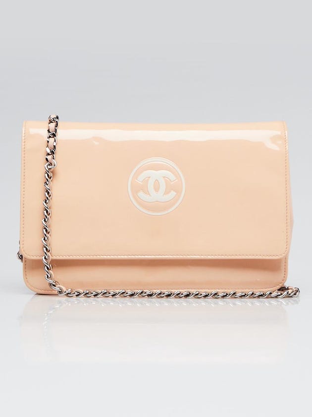 Chanel Light Pink Patent Leather CC WOC Clutch Bag