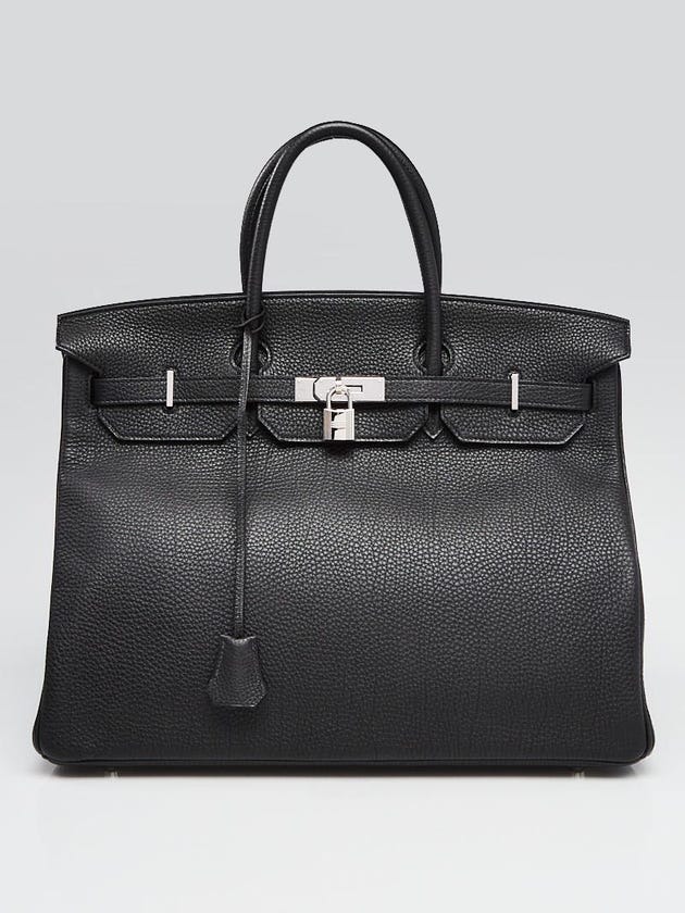 Hermes 40cm Black Togo Leather Palladium Plated Birkin Bag