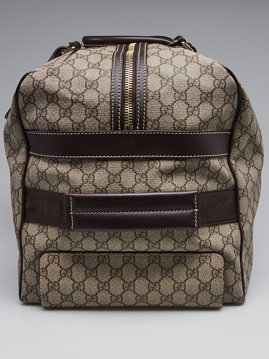 Gucci Beige/Ebony GG Plus Coated Canvas Large Duffle Bag with Wheels -  Yoogi's Closet