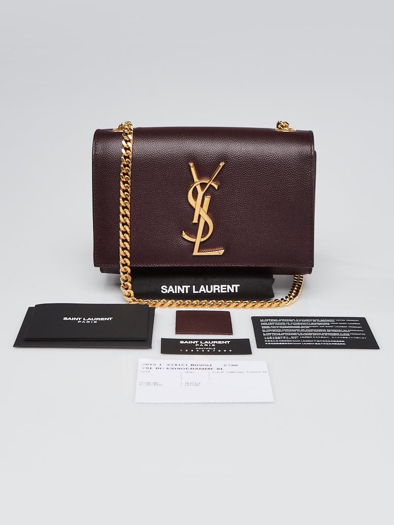 【Saint Laurent】YSL PW MBAG VELVET CALF◆8197582ZA0W Yves Saint Laurent Purple Grained Calf Leather Small