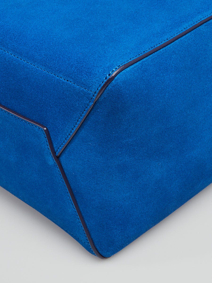 Celine Blue Suede Medium Sangle Seau Bag | Yoogi's Closet