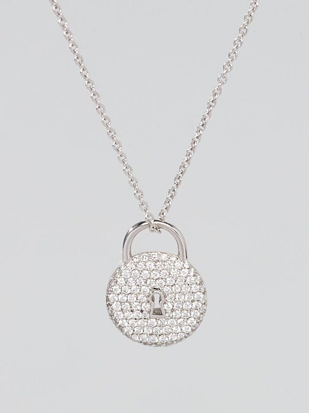 Tiffany & Co. Platinum and Diamond Round Lock Pendant