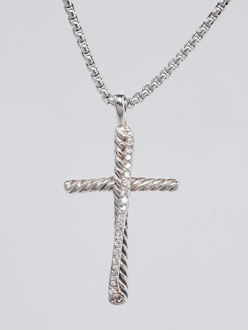 David yurman pave cross necklace on sale