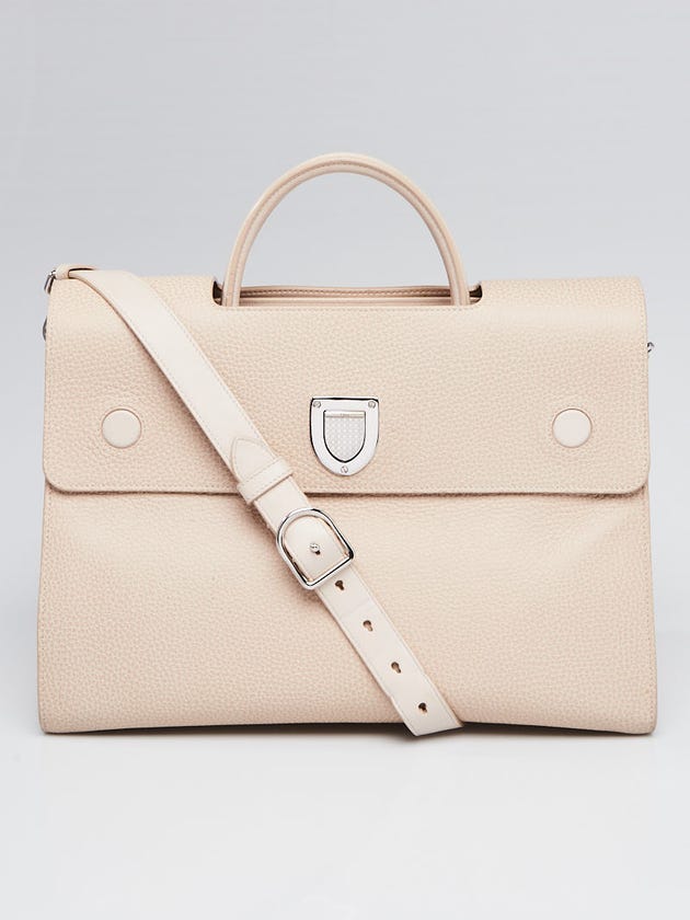 Christian Dior Beige Pebbled Leather Large Diorever Bag