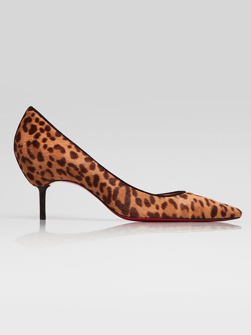 Christian Louboutin Leopard Print Pony Hair Sixtizett 70 d