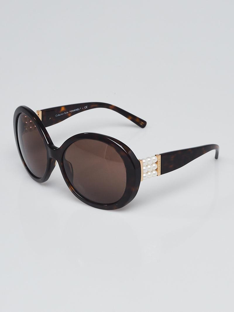 Chanel Tortoise Shell Acetate Frame Gradient Tint Pearl Sunglasses-5159 -  Yoogi's Closet