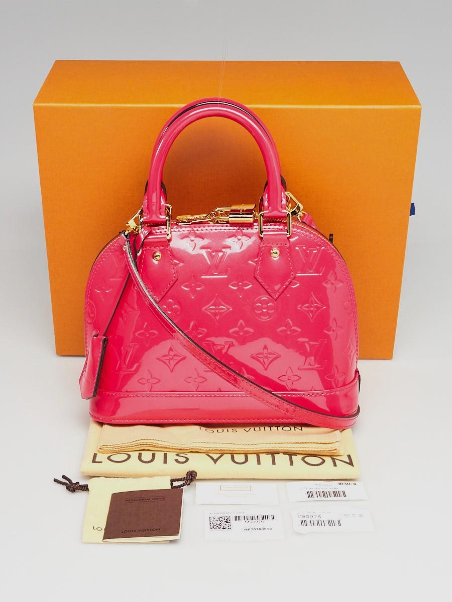 Louis Vuitton Hot Pink Monogram Vernis Leather Alma Pm in Red