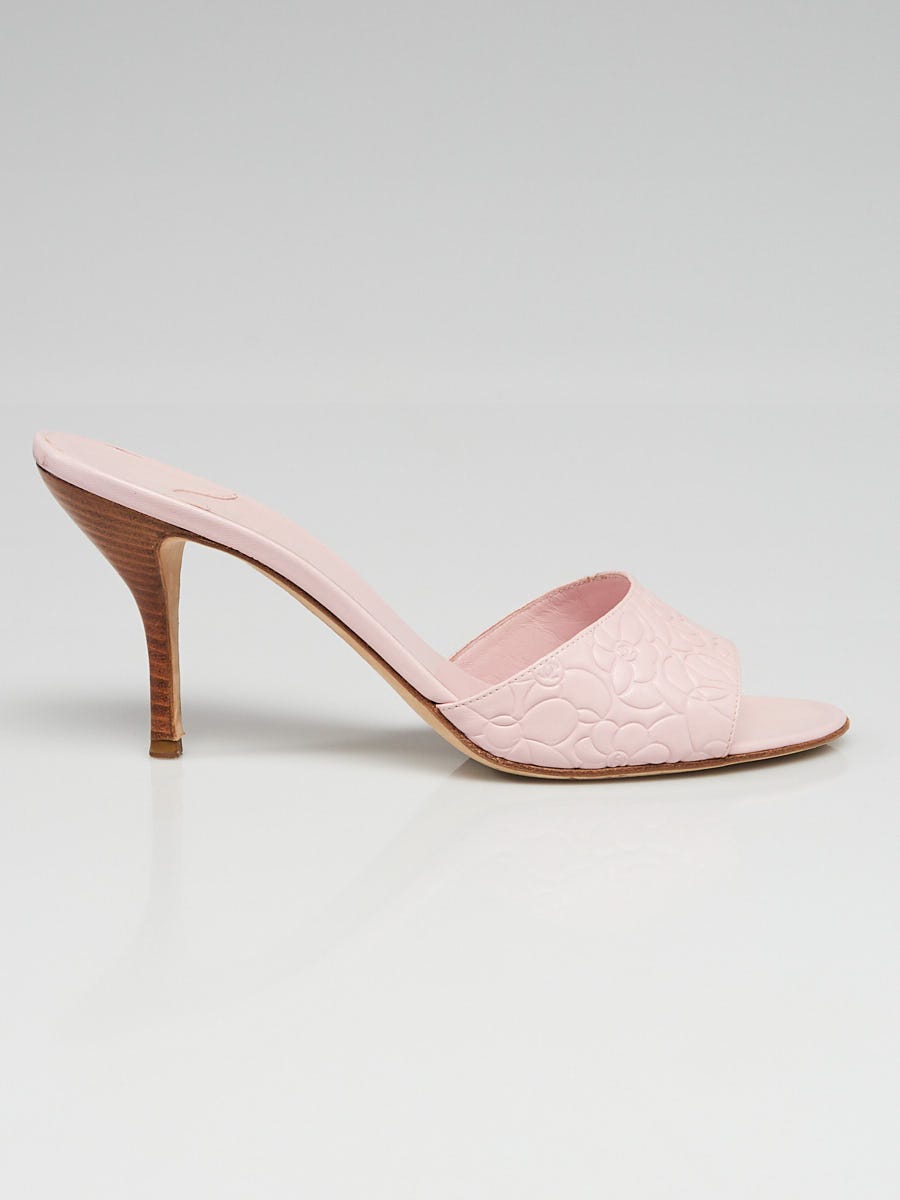 Chanel pink best sale rose mule sandals