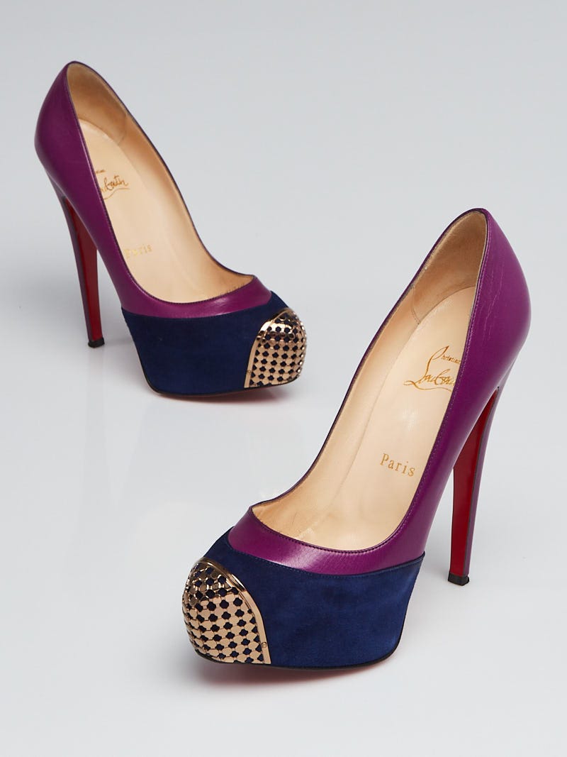 LOUIS VUITTON Patent leather Pumps Shoes 36.5 Purple Authentic Women Used