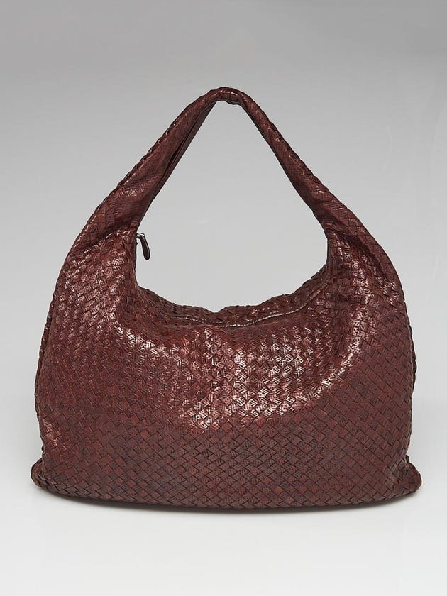 Bottega Veneta Ebano Intrecciato Woven Nappa Leather Maxi Veneta Hobo Bag