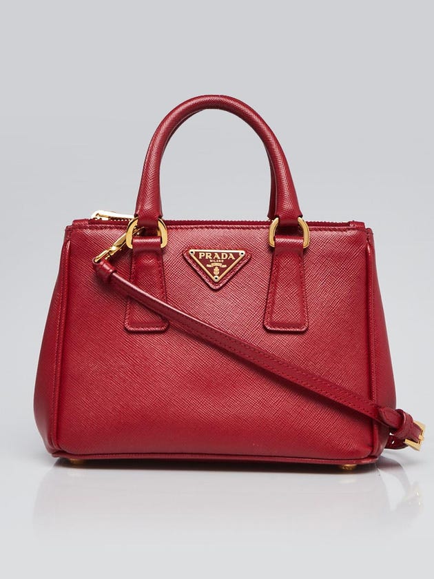 Prada Fuoco Saffiano Lux Leather Nano Tote Bag BN2842