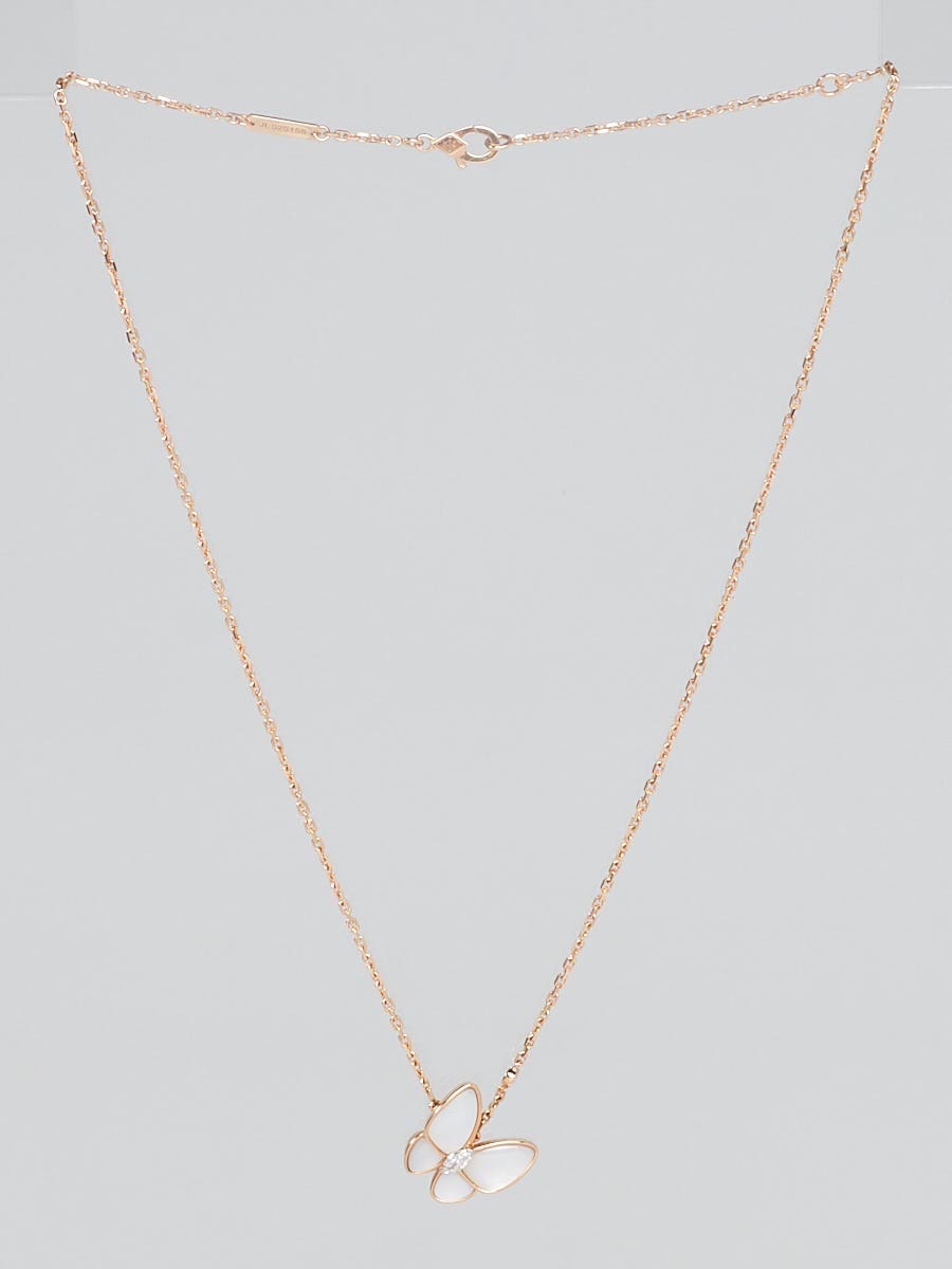 Van Cleef Arpels 18k Pink Gold Mother of Pearl and Diamond Two