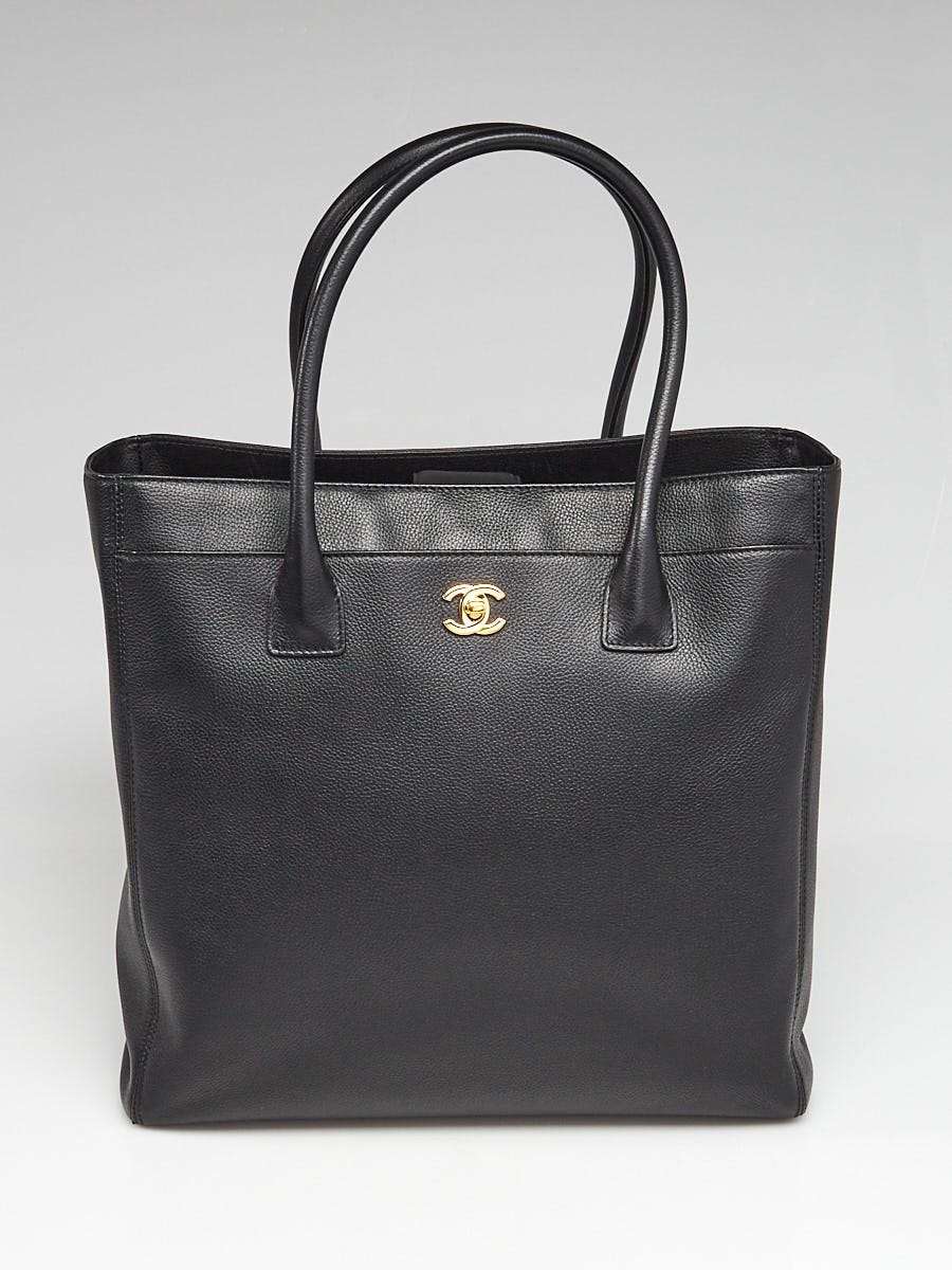 Chanel Black Leather Cerf Shopper Tall Tote Bag | Yoogi's Closet
