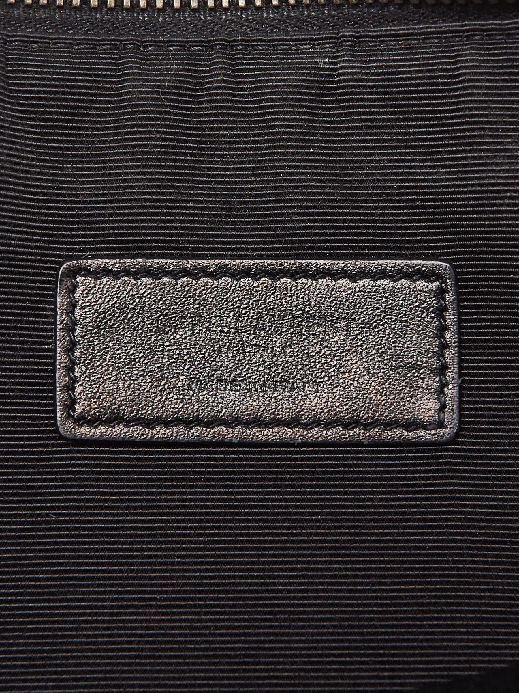 Yves Saint Laurent Black Skull Print Canvas Zip Pouch Clutch