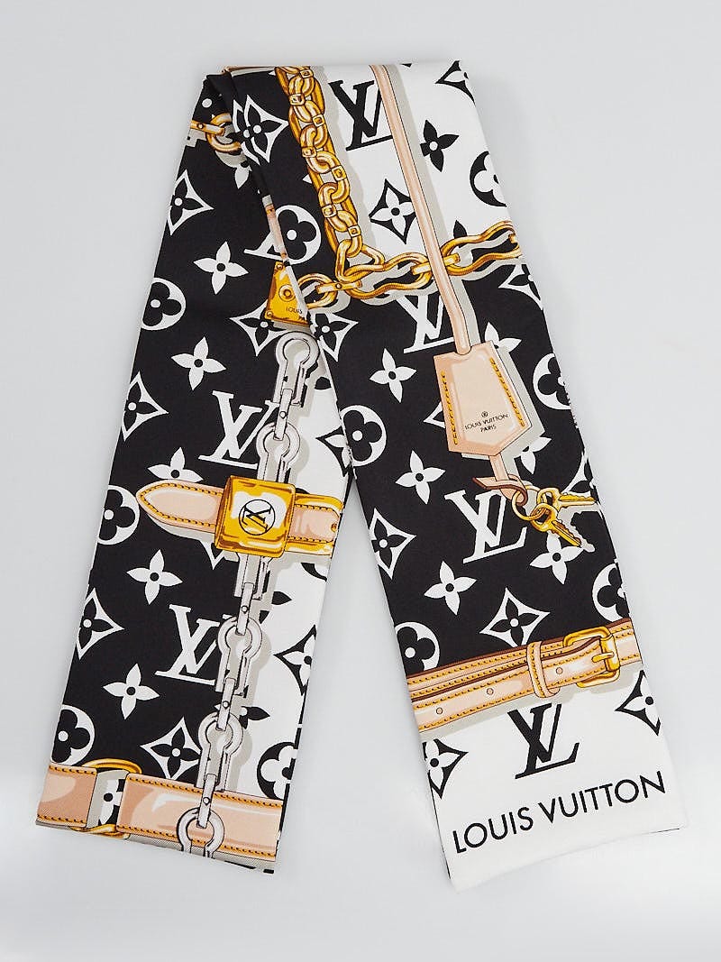 Louis Vuitton Black/White Silk Square Confidential Scarf - Yoogi's