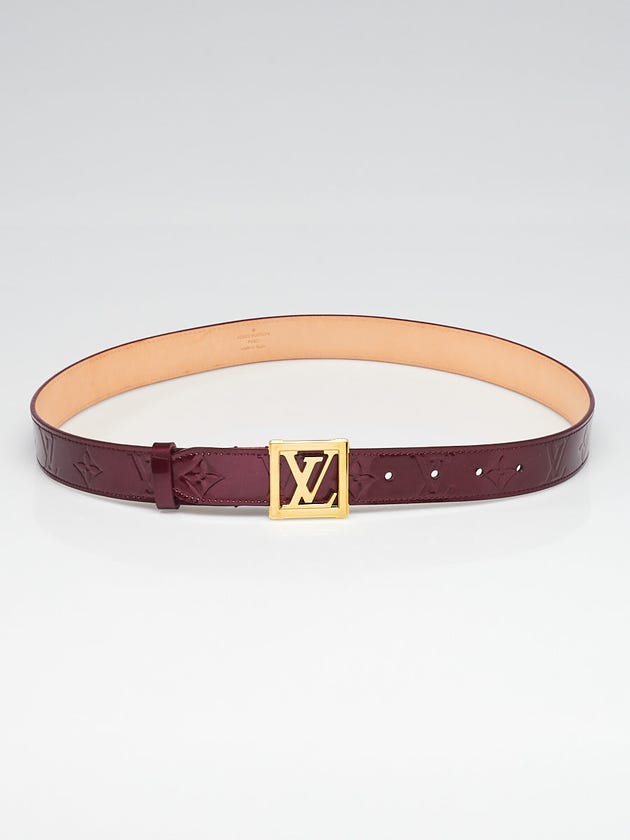 Louis Vuitton Rouge Fauviste Monogram Vernis LV Frame Belt Size 90/36