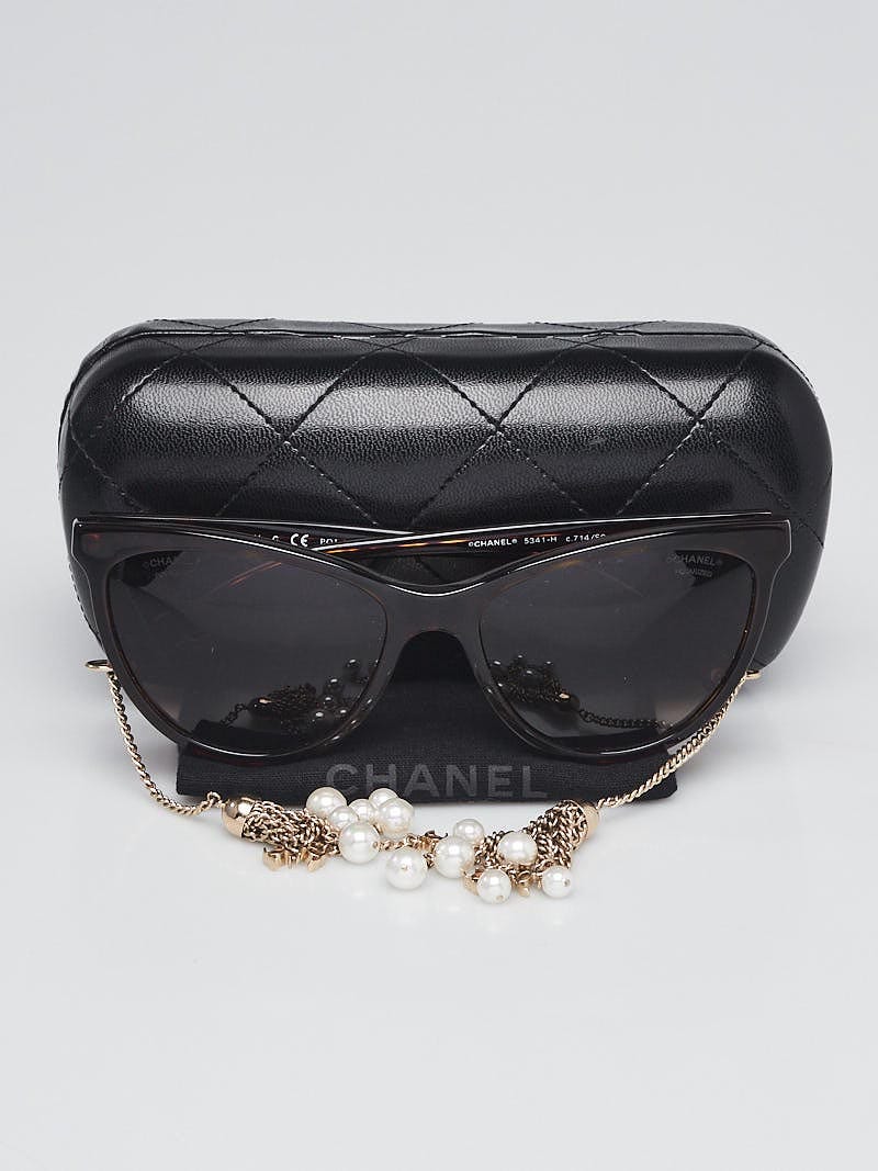 Chanel Black Acetate Cat Eye Frame and Fantasy Pearls Sunglasses-5341H -  Yoogi's Closet