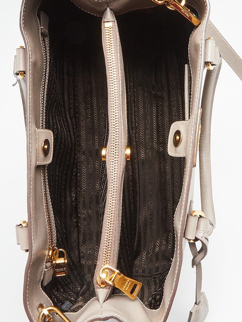 Prada Lago Saffiano Leather Small Bauletto Bag 1BB113 - Yoogi's Closet