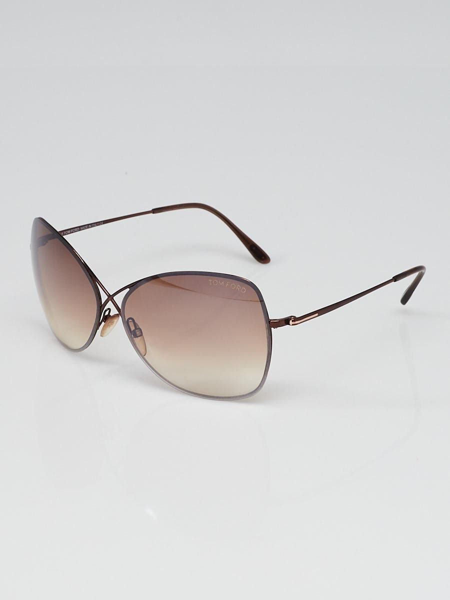 Tom Ford Bronze Metal Frame Gradient Tint Colette Sunglasses TF250