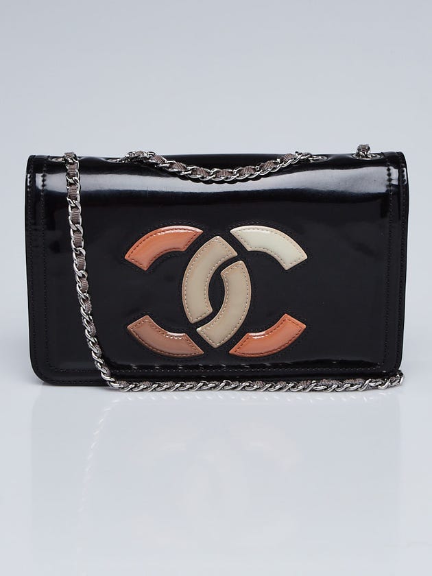 Chanel Black Patent Vinyl Lipstick Ligne Crossbody Bag