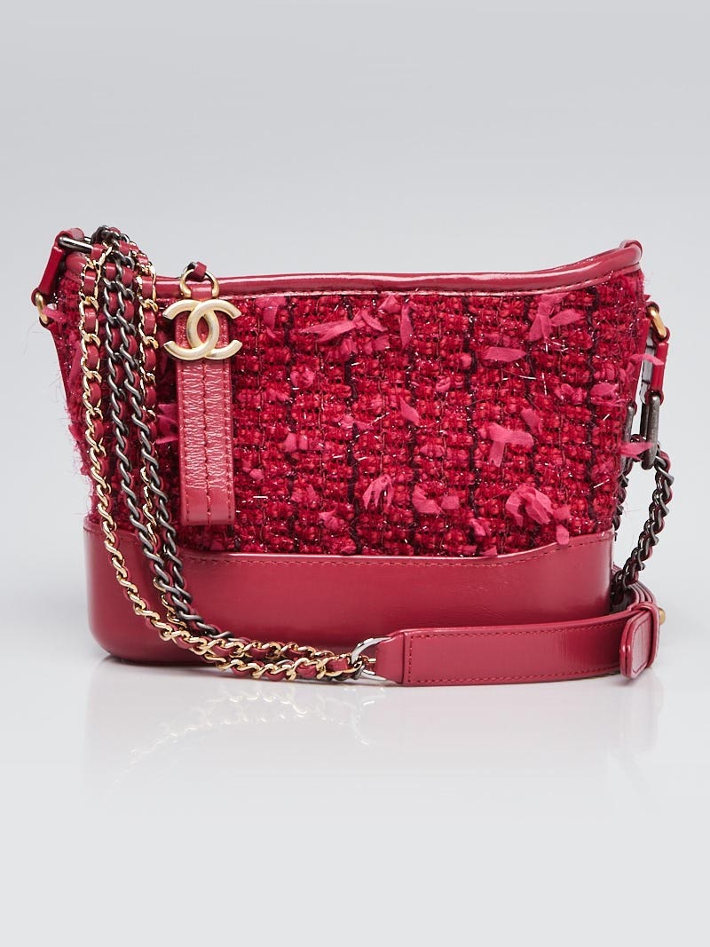 Chanel Pink Tweed and Leather Small Gabrielle Hobo Bag | Yoogi's