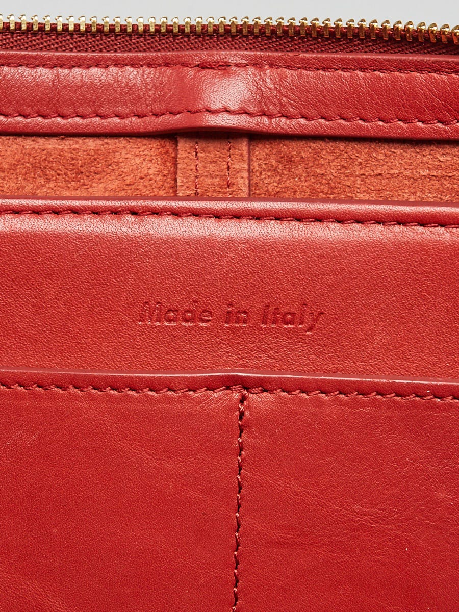 Celine Dark Claycourt Smooth Leather Trifold Clutch Bag | Yoogi's
