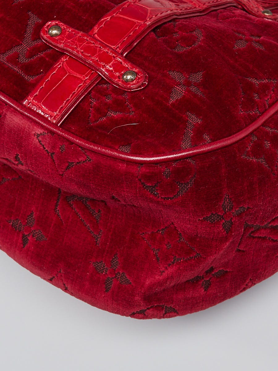 Louis Vuitton Limited Edition Red Monogram Velours Alligator