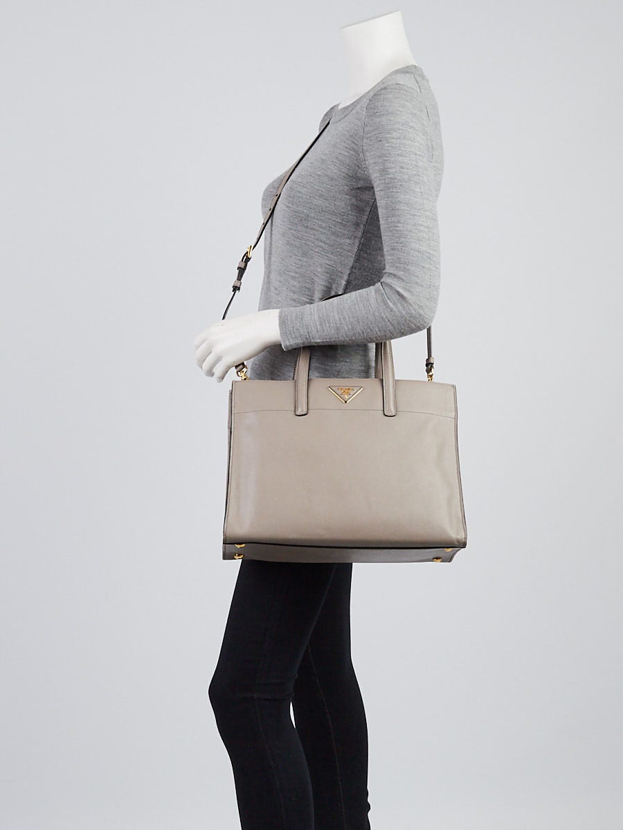 Prada Argilla Saffiano Soft Leather Top Handle Bag BN2603 Prada Argilla Saffiano Soft Leather Top Handle Bag BN2603