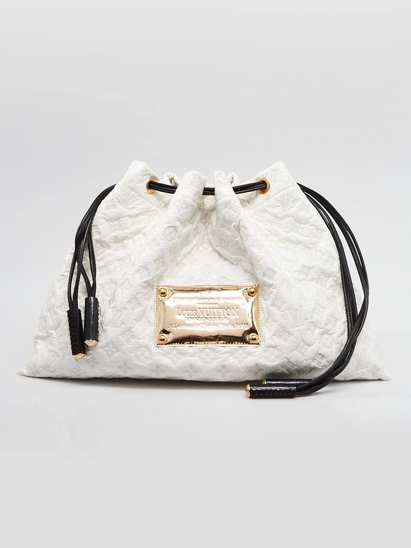 Louis Vuitton White Monogram Vinyl Squishy Tote Bag - Yoogi's Closet