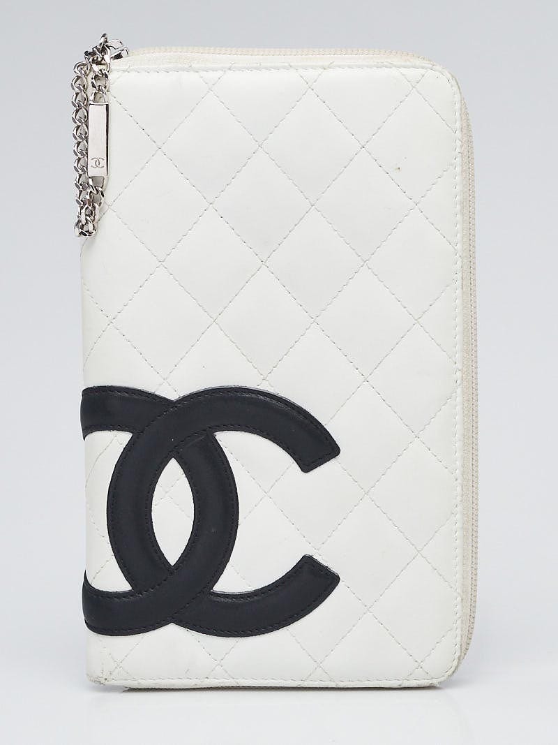 Chanel White/Black Quilted Suede Cambon Ligne Zippy Organizer Wallet -  Yoogi's Closet