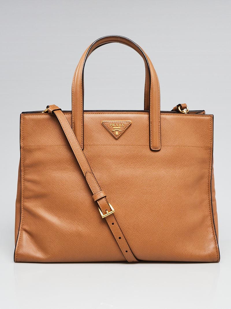 Prada Caramel Saffiano Soft Leather Top Handle Bag BN2603