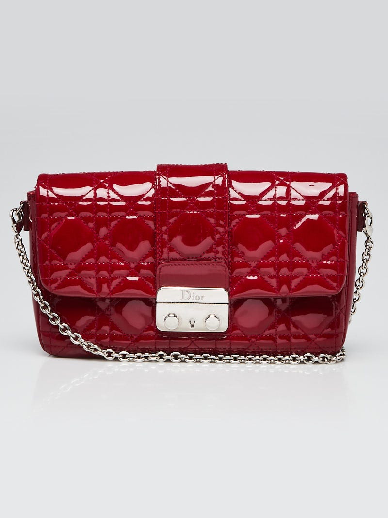 Christian Dior Red Cannage Quilted Patent Leather Miss Dior Promenade Crossbody Clutch Bag Yoogi s Closet