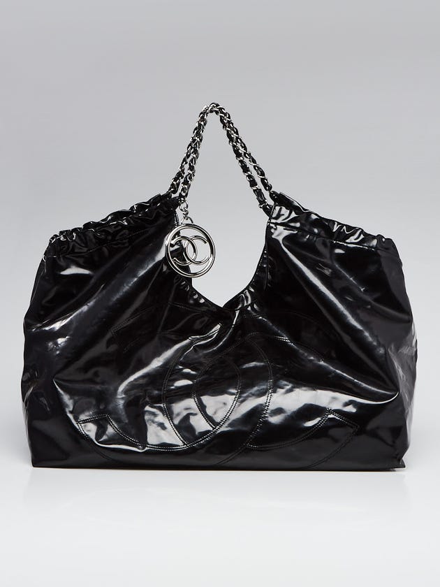 Chanel Black Patent Vinyl Coco Cabas XL Bag