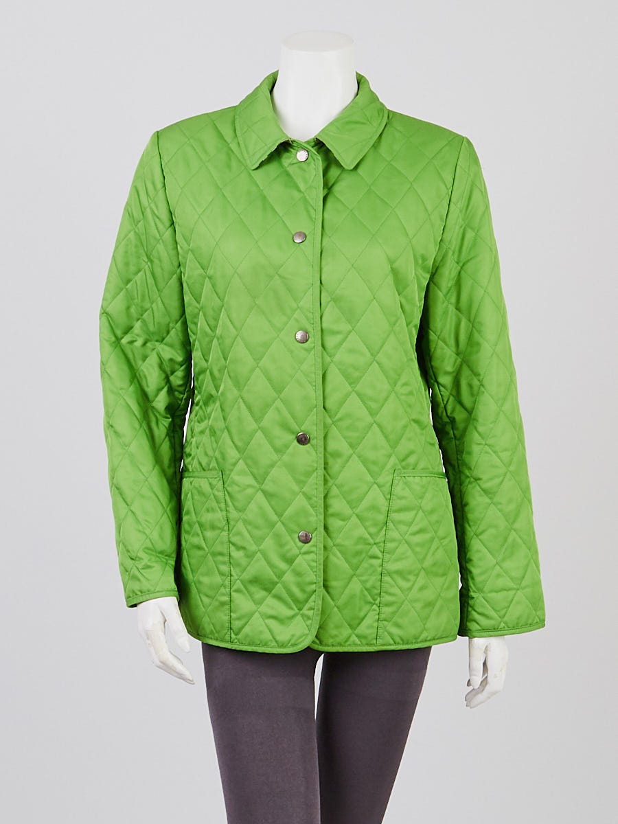 Burberry Green Diamond Quilted Polyester Constance Jacket Size S Yoogi s Closet